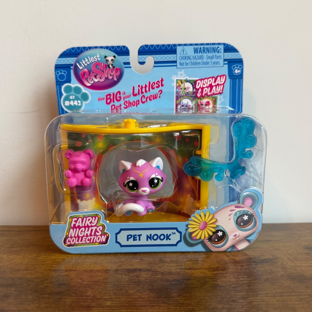 Littlest Pet Shop LPS NIB New 443 Bon Bon Cat Nook Firefly Hideaway Fairy Nights